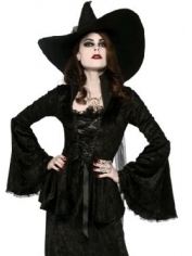 SOUL CRUSHED VELVET TOP - Halloween Womens Costumes